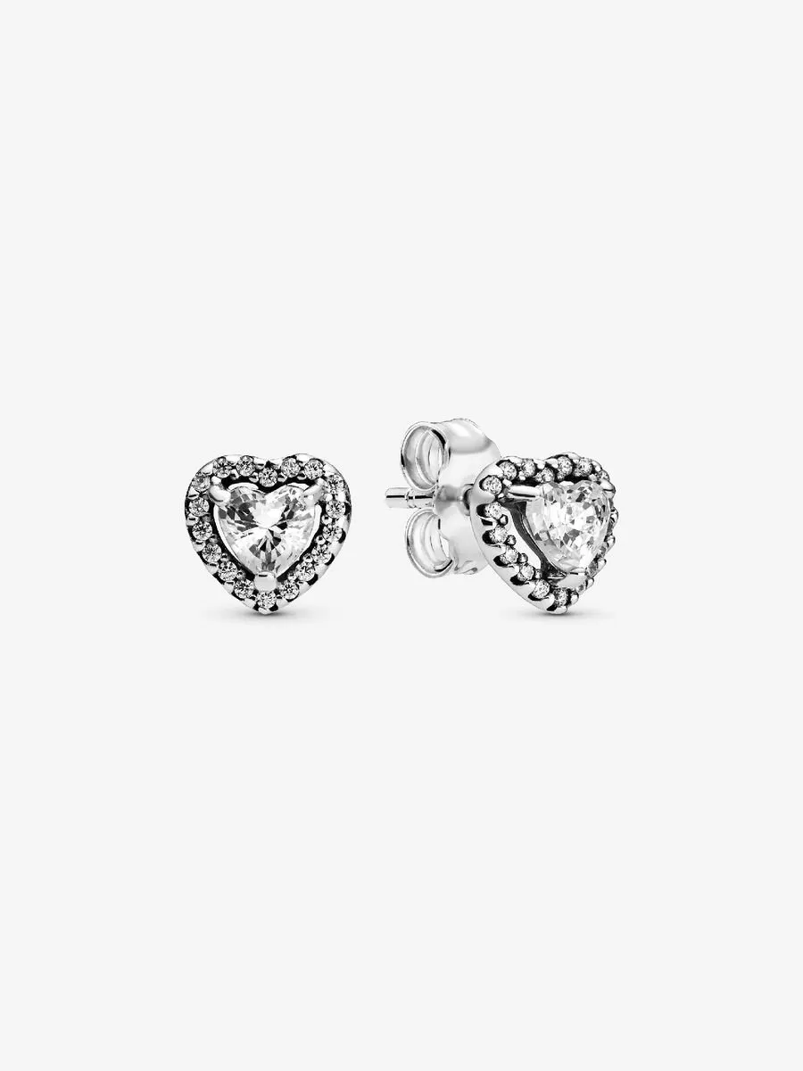 Pendientes de Botón Corazón Elevado
