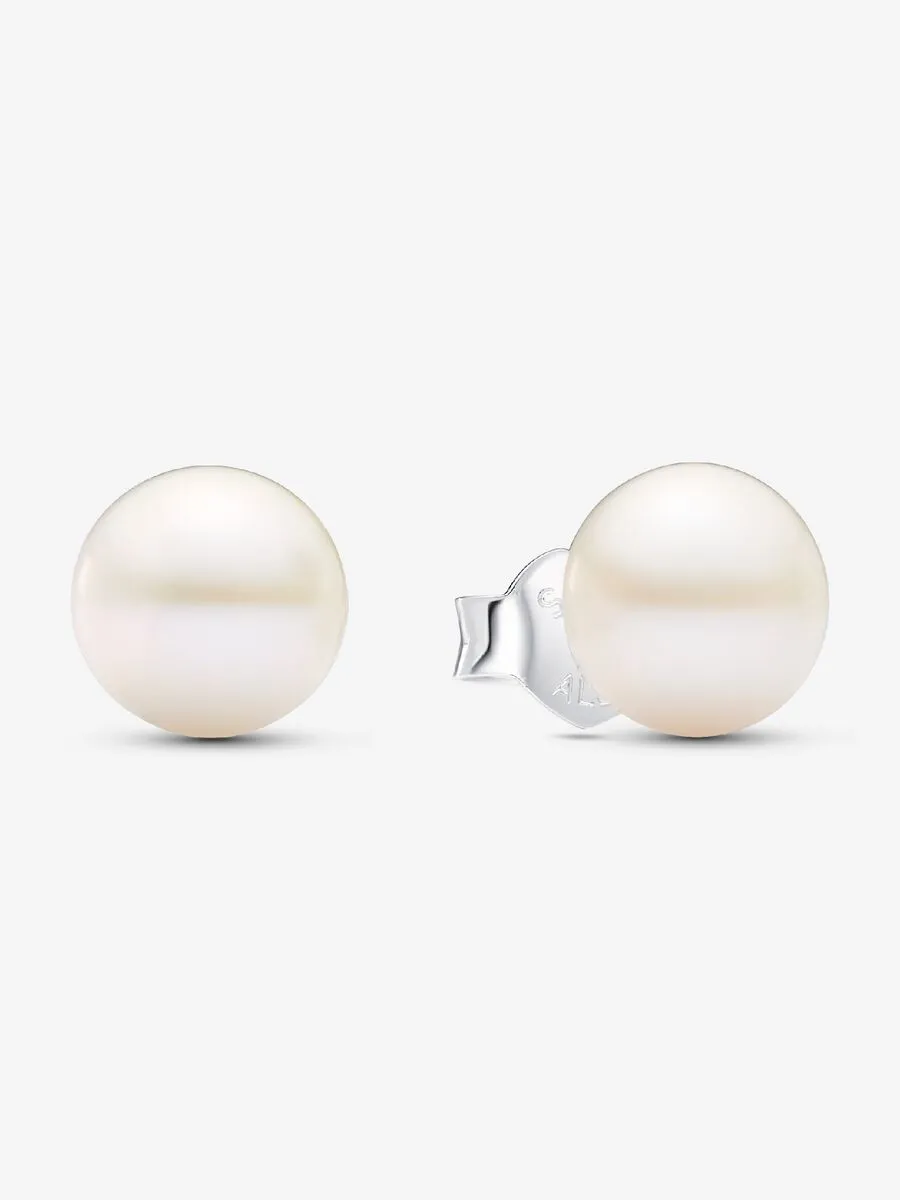 Pendientes de Botón Perla Cultivada de Agua Dulce Tratada de 7mm