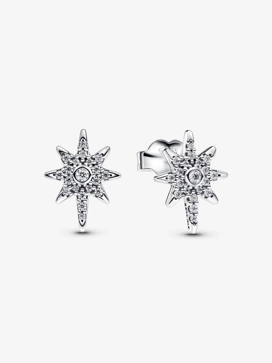 Pendientes de botón Estrella Polar Brillante