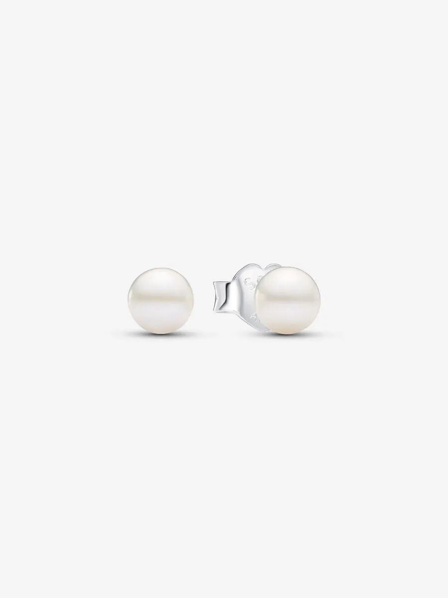 Pendientes de Botón Perla Cultivada de Agua Dulce Tratada de 4,5 mm