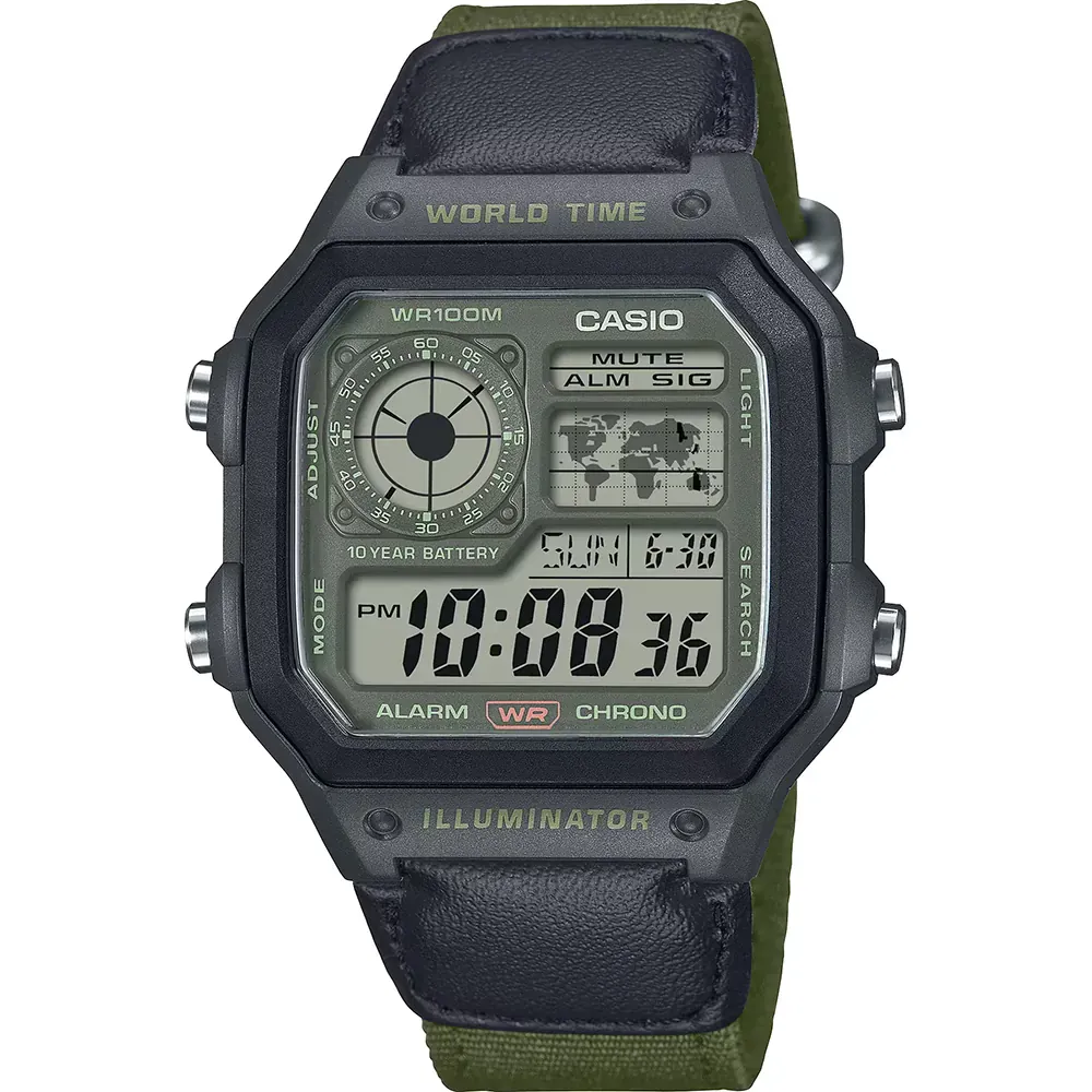 Casio Collection AE-1200WHUB-3AVEF World Time - Utility Color Watch