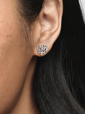 Pendientes en plata de ley Corazones Florecientes