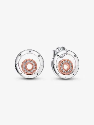 Pendientes de Botón Pandora Signature Logo Circulos