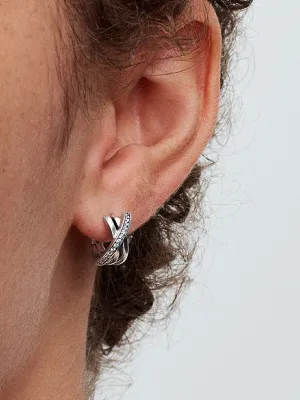 Pendientes de Aro Pavé Cruzado