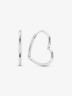 Pendientes aro en plata de primera ley Corazones de Amor Asimétricos