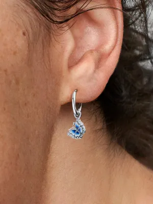 Pendientes de Aro Mariposa Azul