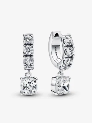 Pendientes de Aro Colgante en Pavé