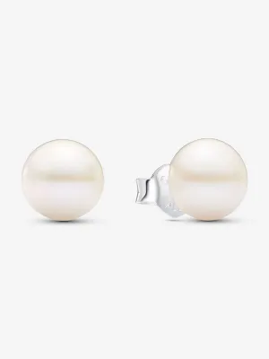 Pendientes de Botón Perla Cultivada de Agua Dulce Tratada de 7mm