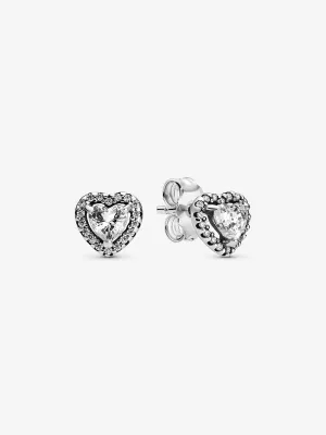 Pendientes de Botón Corazón Elevado