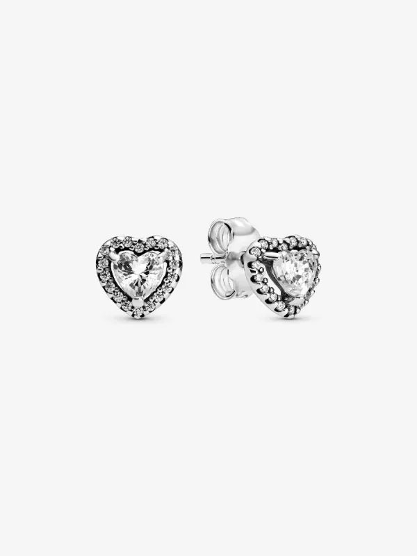 Producto Pendientes de Botón Corazón Elevado Imagen
