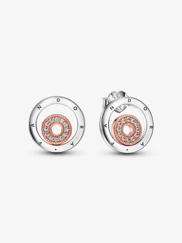 Producto Pendientes de Botón Pandora Signature Logo Circulos Imagen