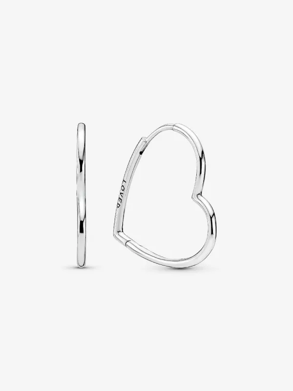 Producto Pendientes aro en plata de primera ley Corazones de Amor Asimétricos Imagen