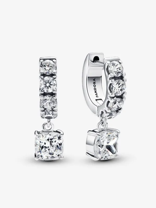 Product Pendientes de Aro Colgante en Pavé Image