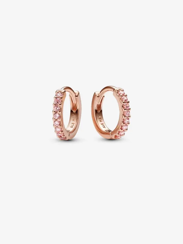 Product Pendientes de Aro Huggies Rosa Brillantes Image